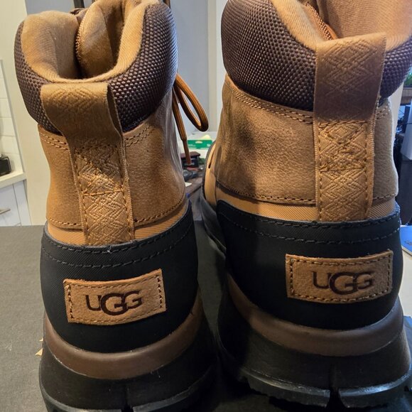 NEW MENS SZ 12 CHESTNUT UGG EMMETT 1115834 LEATHER WATERPROOF WINTER DUCK BOOTS - Picture 9 of 15